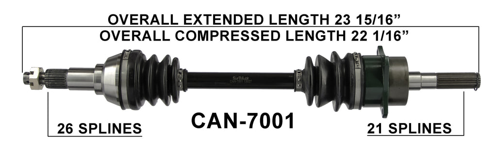 2006-14 Can-Am Outlander 400 500 650 800 max Front Right axle